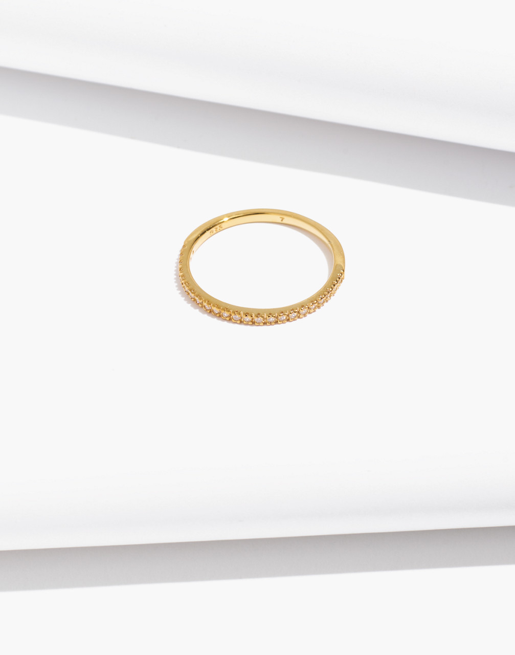 Mw Delicate Collection Demi-fine White Topaz Ring In 14k Gold