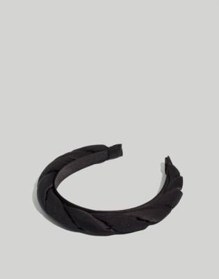 Mw Twisted Satin Headband In True Black