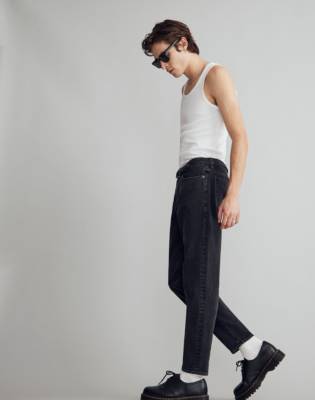 Shop Mw Relaxed Taper Jeans In Hanlock Wash