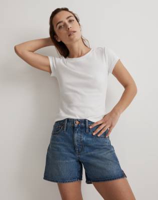 Mw Relaxed Mid-length Denim Shorts In Kimbrough Wash