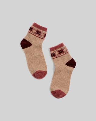 Madewell Fair Isle Ankle Socks In Coastal Stone