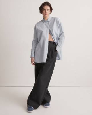 Mw The Signature Poplin Oversized Shirt In Weathered Sky