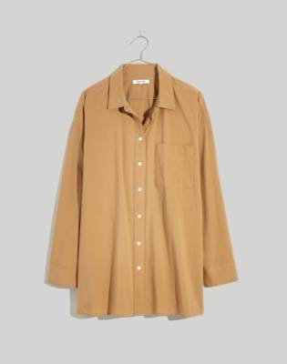 Mw The Oversized Poplin Shirt In Toffee