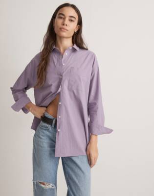 Mw The Signature Poplin Oversized Shirt In Aster Bloom