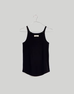 Madewell Brightside Thin-strap Tank Top In True Black
