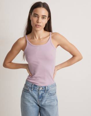 Madewell Brightside Thin-strap Tank Top In Vibrant Lilac