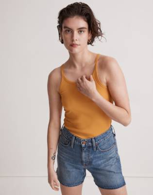 Madewell Brightside Thin-strap Tank Top In Tungsten Glow