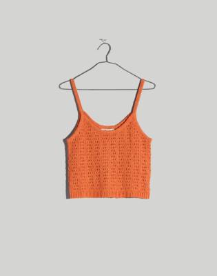 Mw Open-stitch Sweater Tank In Classic Coral