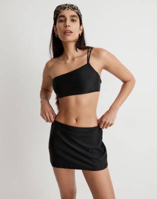 Madewell Side-tie Swim Skirt In True Black
