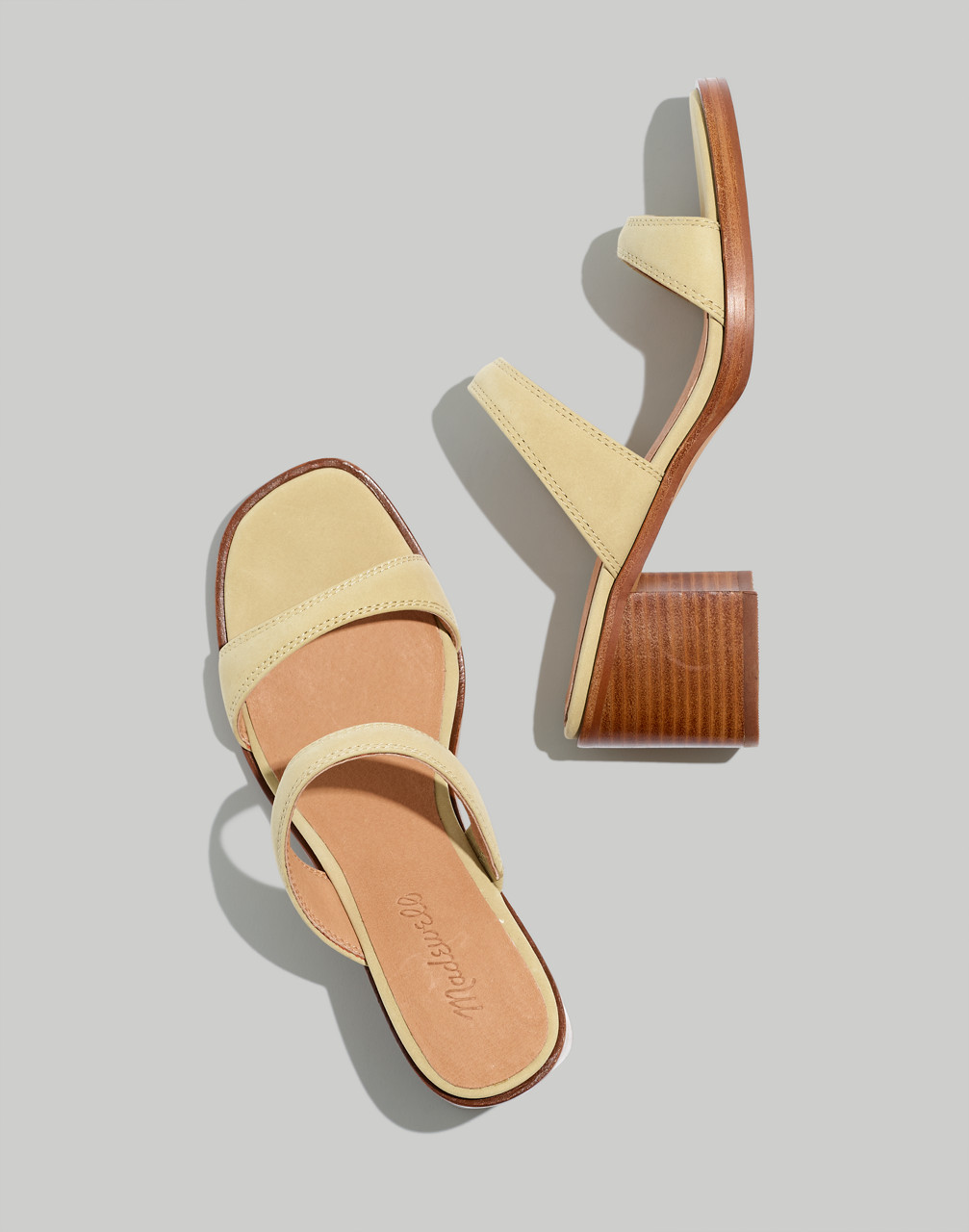 Mw The Saige Double-strap Sandal In Pale Lichen