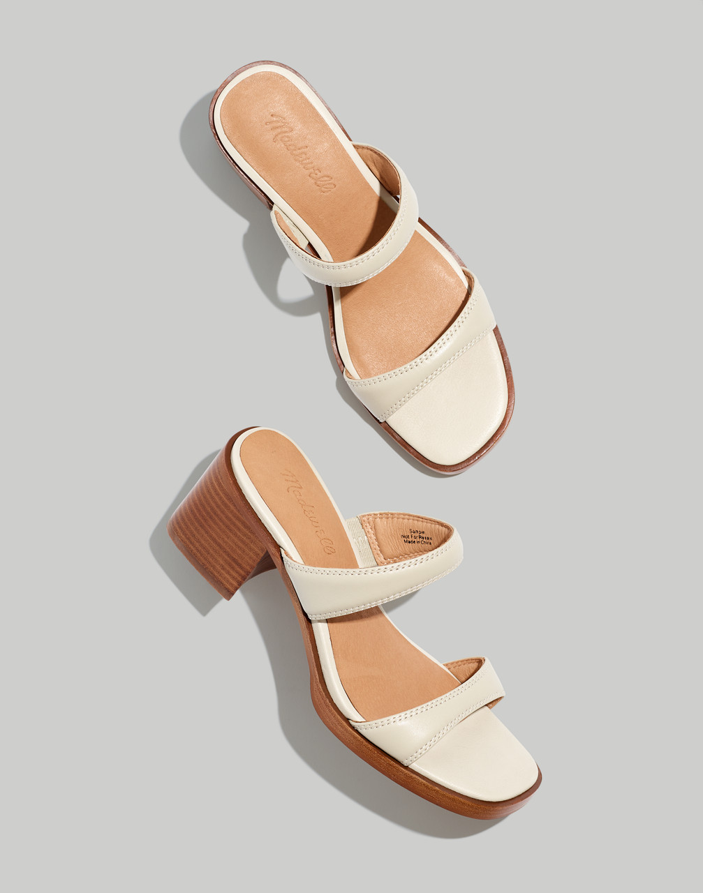 Mw The Saige Double-strap Sandal In Pale Oyster