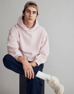 Madewell The Bedford Hoodie Sweatshirt In Pale Mauve