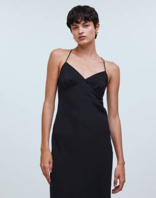 Shop Mw The Layton Midi Slip Dress In True Black