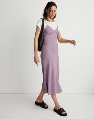 Madewell Layton Midi Slip Dress In Antique Purple
