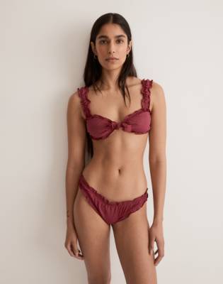 Mw Frankies Bikinis Colby Bikini Top In Bordeaux