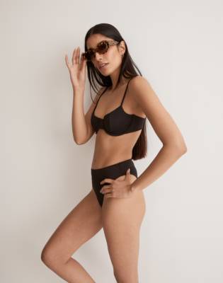 Shop Mw Frankies Bikinis Pam Pliss&eacute; Bikini Top In Black